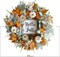 Greentek; 20-Inch Thanksgiving Fall Wreath for Front Door with Pumpkins, Eucalyptus, Berries, Lamb's Ear Leaves & Pinecones | Artificial Autumn Harvest Wreath for Indoor Outdoor Porch, Wall & Home Seasonal Decor; Category:Fall Wreaths; Image:4